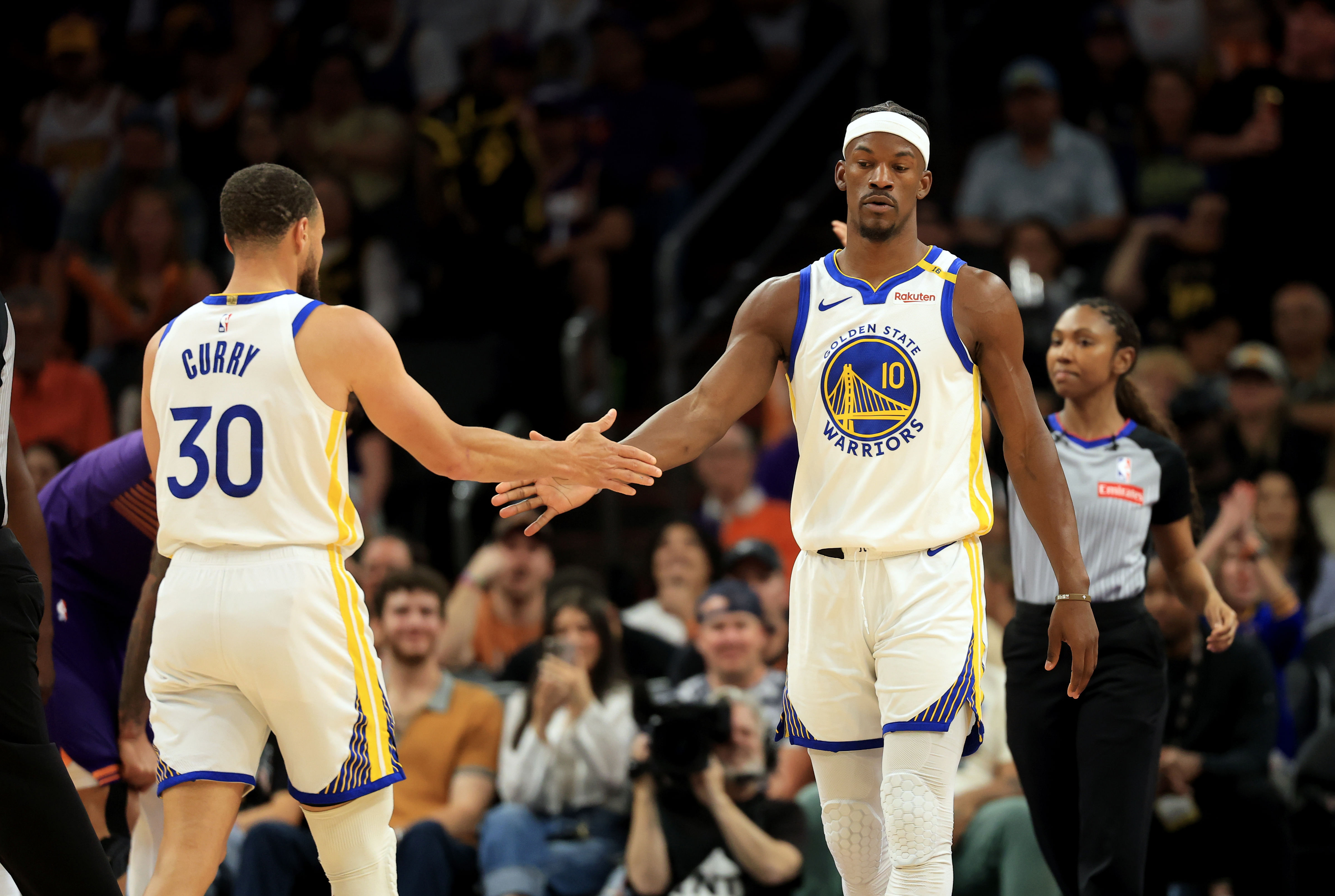 Paul George believes Steph Curry, Jimmy Butler and the Warriors still have 'juice' left. (Photo: IMAGN)